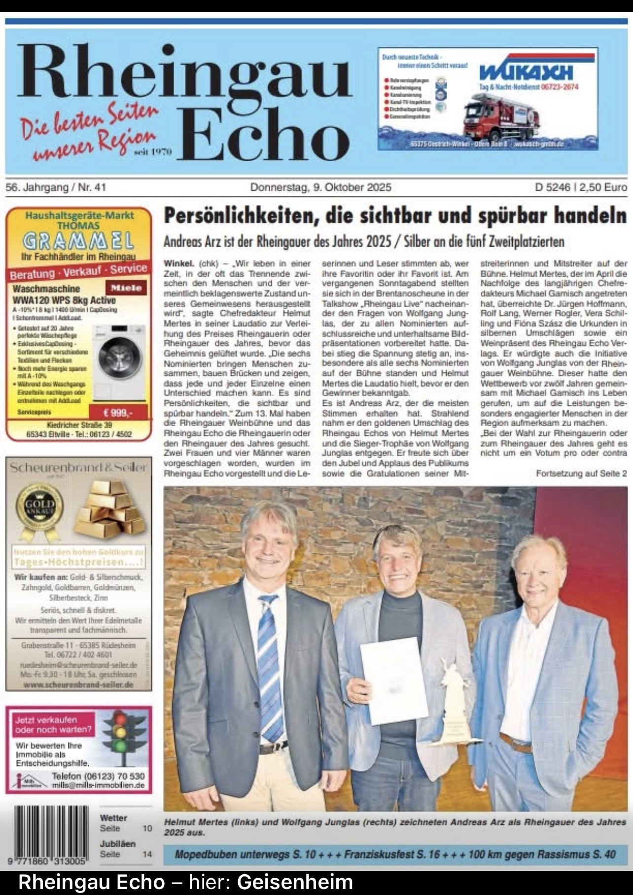 Rheingau Echo - Rheingauer des Jahres 2025