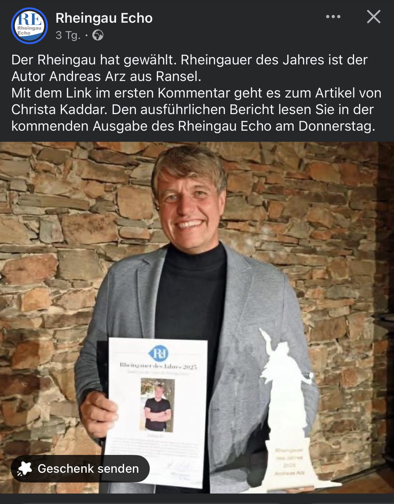 Facebook Post Rheingau Echo